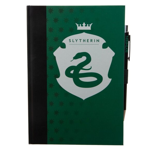 Harry Potter Slytherin Crest Hardcover Journal and Pen Set - Wizarding World - Picture 1 of 8